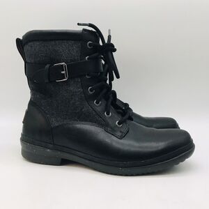 UGG Kesey Waterproof 1005264 Side Zip Women's 9.5 Black Leather UGGpure™ Boots